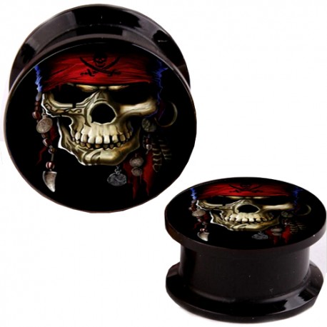 Acryl Flesh Tunnel Skull