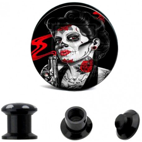 Acryl Flesh Tunnel Emo Girl Revolver