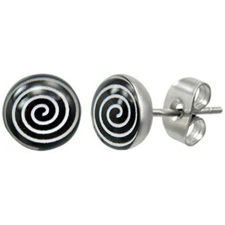 Edelstahl Ohrstecker Spirale