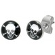 Edelstahl Ohrstecker Totenkopf-Skull Bones-Knochen