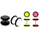 Edelstahl/Acryl Fake Plug Flesh Tunnel Gummiring