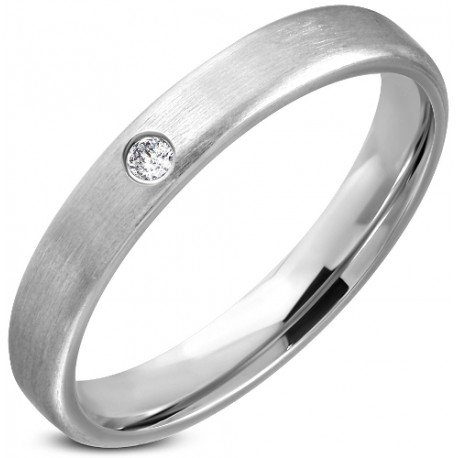 Edelstahl Ring mit Zirkonia