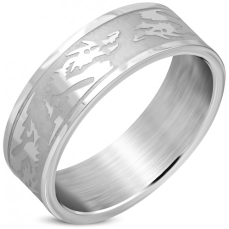 Edelstahl Ring Drache