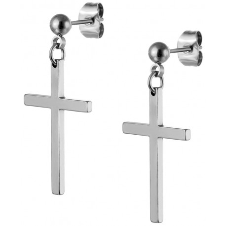 Edelstahl Ohrringe Kreuz