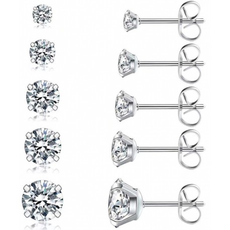 Herren Ohrstecker mit Zirkonia - viele Größen