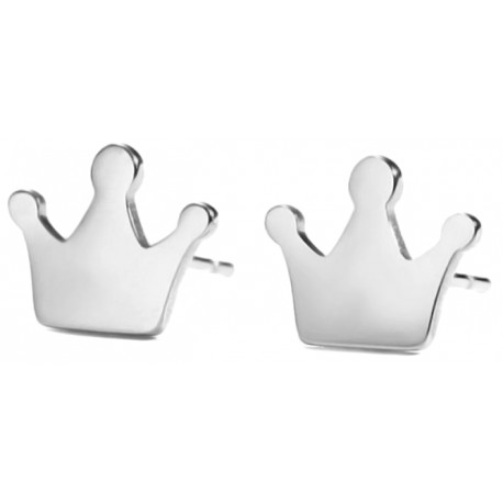 Edelstahl Ohrstecker Krone