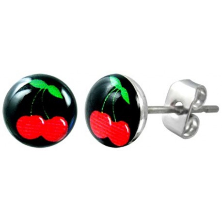 Edelstahl Ohrstecker Kirschen