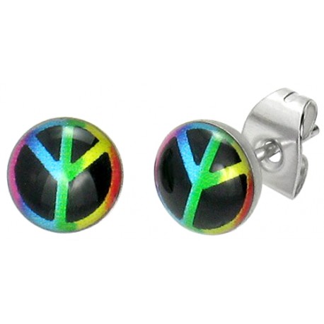 Edelstahl Ohrstecker Peace