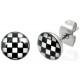 Edelstahl Ohrstecker Schachbrett-Karo