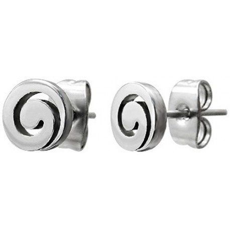 Edelstahl Ohrstecker Spirale